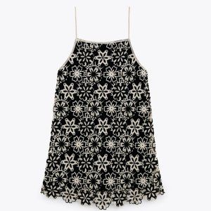 NWT Zara Crochet Floral Mini Dress Small